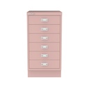 Vista frontal del fichero multicajones Bisley 112 en color rosa