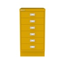 Vista frontal del fichero multicajones Bisley 112 en color amarillo