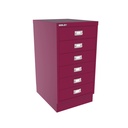 Vista en tres cuartos del fichero multicajones Bisley 112 en color rosa Berry