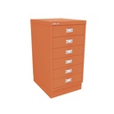 Vista en tres cuartos del fichero multicajones Bisley 112 en color blanco coral