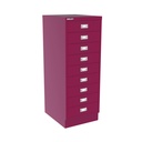 Vista en tres cuartos del fichero multicajones Bisley 114 en color rosa Berry