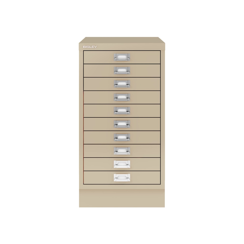 Vista frontal del fichero multicajones Bisley 116 en color beige