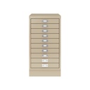 Vista frontal del fichero multicajones Bisley 116 en color beige