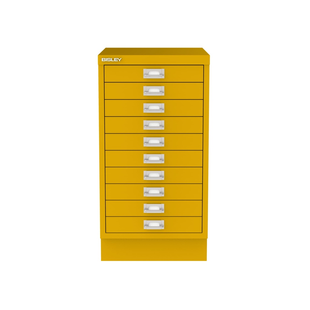 Vista frontal del fichero multicajones Bisley 116 en color amarillo