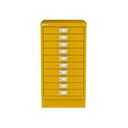 Vista frontal del fichero multicajones Bisley 116 en color amarillo