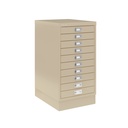 Vista en tres cuartos del fichero multicajones Bisley 116 en color beige