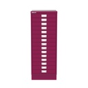 Vista frontal del fichero multicajones Bisley 118 en color rosa Berry