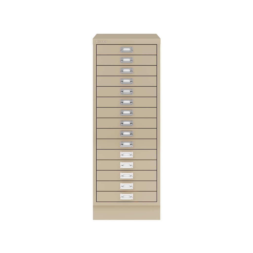 Vista frontal del fichero multicajones Bisley 118 en color beige