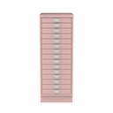 Vista frontal del fichero multicajones Bisley 118 en color rosa