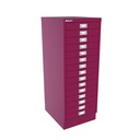 Vista en tres cuartos del fichero multicajones Bisley 118 en color rosa Berry