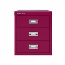 Vista frontal del fichero multicajones Bisley H123NL en color rosa Berry