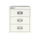 Vista frontal del fichero multicajones Bisley H123NL en color blanco tiza