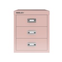 Vista frontal del fichero multicajones Bisley H123NL en color rosa
