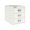 Vista en tres cuartos del fichero multicajones Bisley H123NL en color blanco tiza