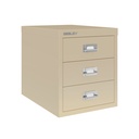 Vista en tres cuartos del fichero multicajones Bisley H123NL en color beige