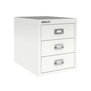 Vista en tres cuartos del fichero multicajones Bisley H123NL en color blanco tráfico
