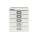 Vista frontal del fichero multicajones Bisley H125NL en color blanco tiza
