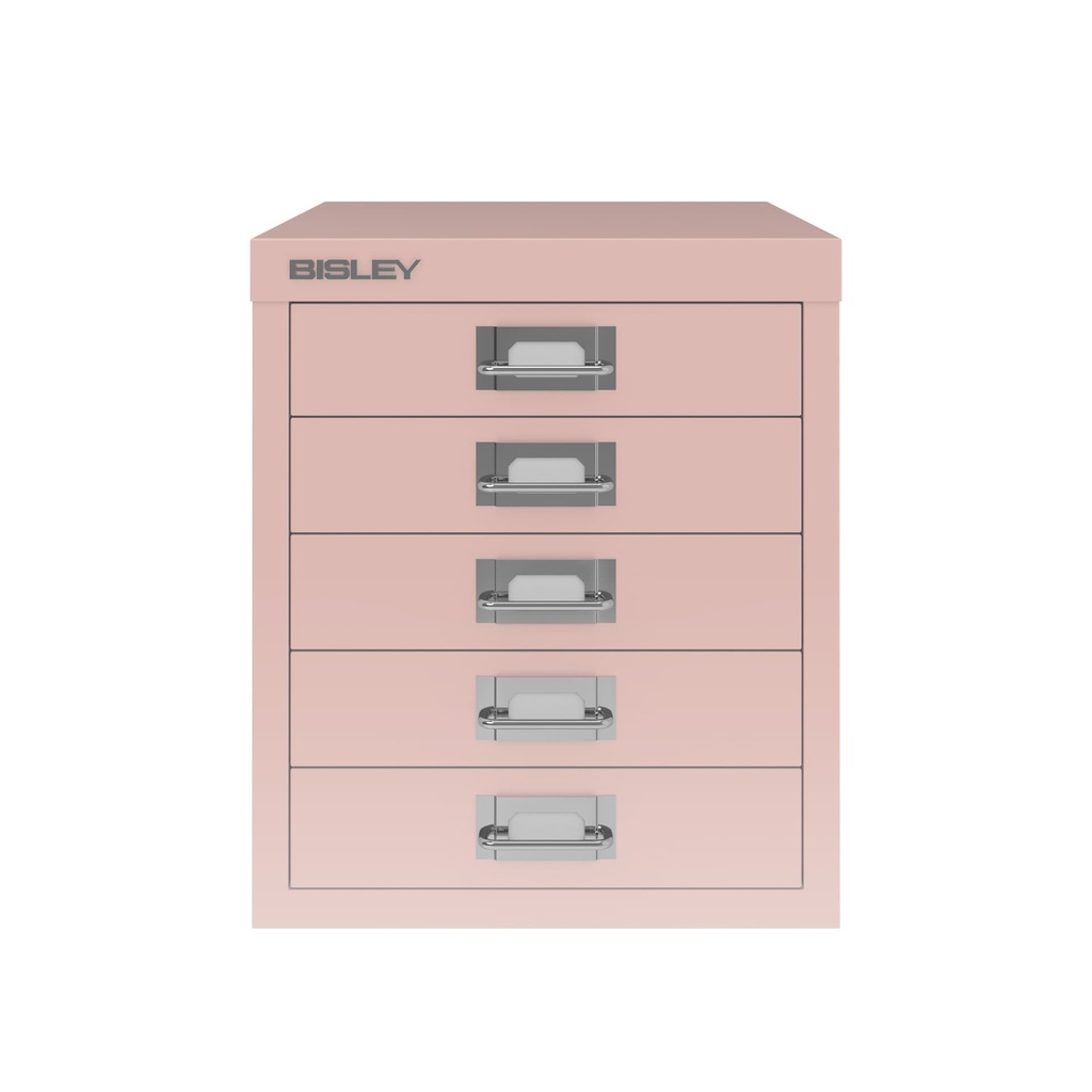 Vista frontal del fichero multicajones Bisley H125NL en color rosa