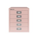 Vista frontal del fichero multicajones Bisley H125NL en color rosa