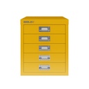 Vista frontal del fichero multicajones Bisley H125NL en color amarillo