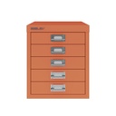 Vista frontal del fichero multicajones Bisley H125NL en color coral