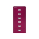 Vista frontal del fichero multicajones Bisley H296NL en color rosa Berry