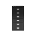Vista frontal del fichero multicajones Bisley H296NL en color negro