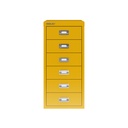 Vista frontal del fichero multicajones Bisley H296NL en color amarillo