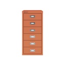Vista frontal del fichero multicajones Bisley H296NL en color coral