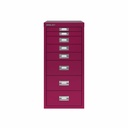 Vista frontal del fichero multicajones Bisley H298BNL en color rosa Berry
