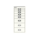 Vista frontal del fichero multicajones Bisley H298BNL en color blanco tiza