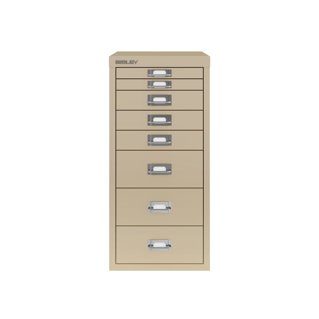 Vista frontal del fichero multicajones Bisley H298BNL en color beige