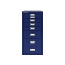 Vista frontal del fichero multicajones Bisley H298BNL en color azul oscuro Oxford