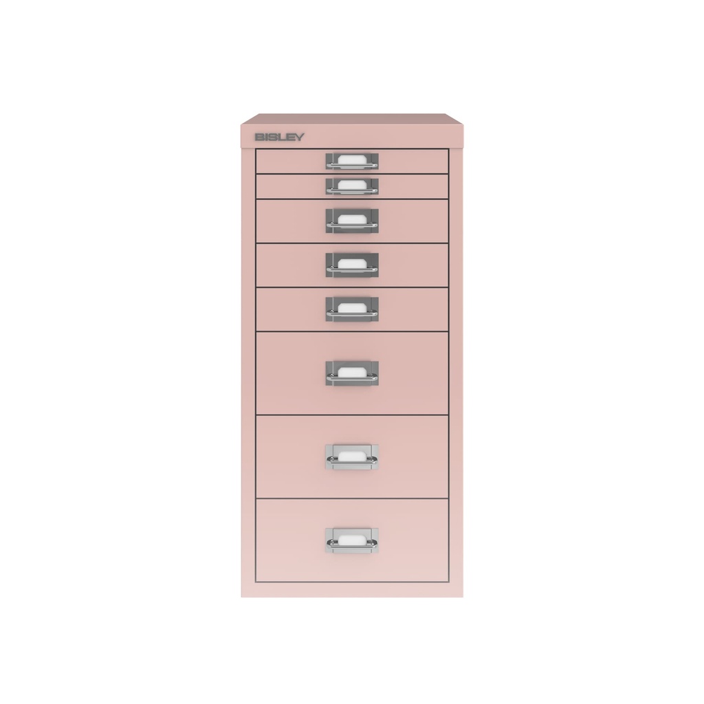 Vista frontal del fichero multicajones Bisley H298BNL en color rosa
