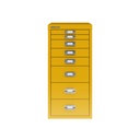 Vista frontal del fichero multicajones Bisley H298BNL en color amarillo
