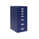 Vista en tres cuartos del fichero multicajones Bisley H298BNL en color azul marino Oxford