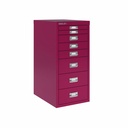 Vista en tres cuartos del fichero multicajones Bisley H298BNL en color rosa morado arándano