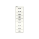 Vista frontal del fichero multicajones Bisley H399NL en color blanco tiza