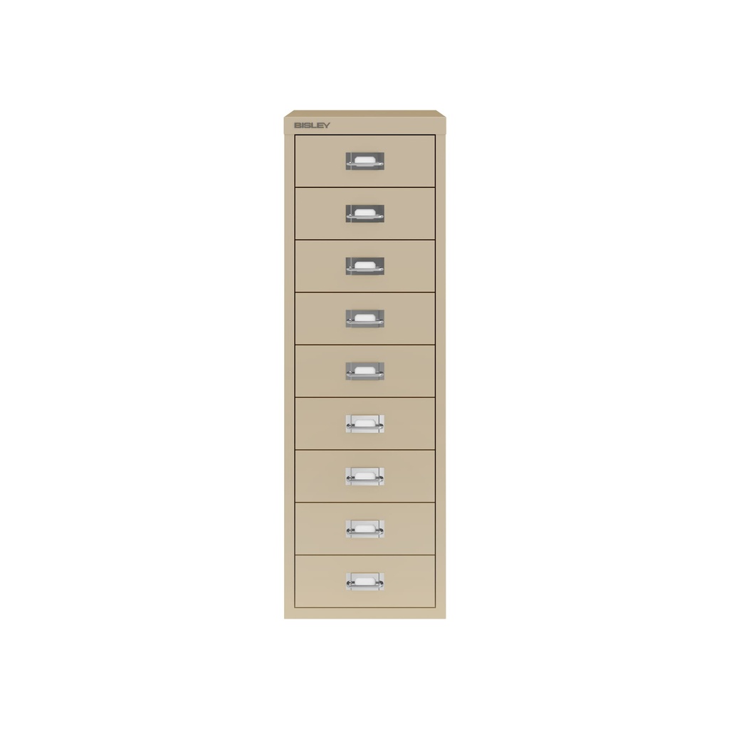 Vista frontal del fichero multicajones Bisley H399NL en color beige