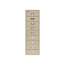 Vista frontal del fichero multicajones Bisley H399NL en color beige