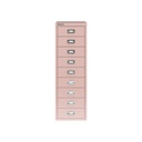 Vista frontal del fichero multicajones Bisley H399NL en color rosa