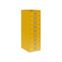 Vista en tres cuartos del fichero multicajones Bisley H399NL en color amarillo