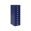 Vista en tres cuartos del fichero multicajones Bisley H399NL en color azul oscuro Oxford
