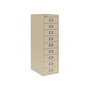 Vista en tres cuartos del fichero multicajones Bisley H399NL en color beige