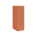 Vista en tres cuartos del fichero multicajones Bisley H399NL en color coral