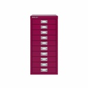 Vista frontal del fichero multicajones Bisley H2910NL en color rosa Berry