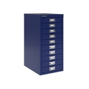 Vista en tres cuartos del fichero multicajones Bisley H2910NL en color azul oscuro Oxford