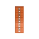Vista frontal del fichero multicajones Bisley H3915NL en color naranja