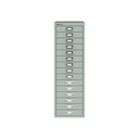 Vista frontal del fichero multicajones Bisley H3915NL en color gris plata metalizado