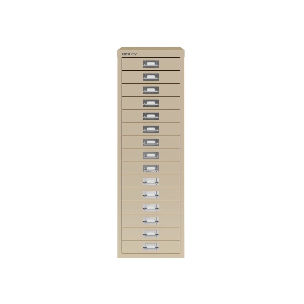 Vista frontal del fichero multicajones Bisley H3915NL en color beige
